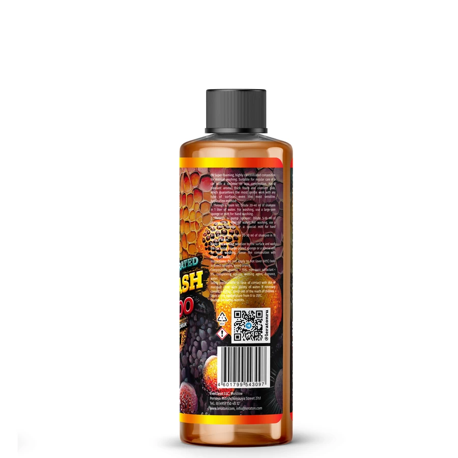 Суперконцентрированный шампунь для ручной мойки LERATON A3 HANDWASH SHAMPOO FRUIT HONEY 473мл