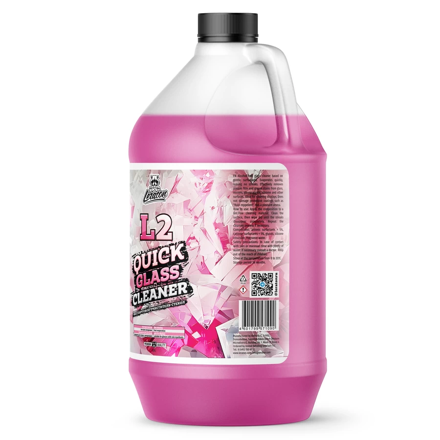 Бесспиртовой очиститель стекол LERATON L2 QUICK GLASS CLEANER 3,8 л