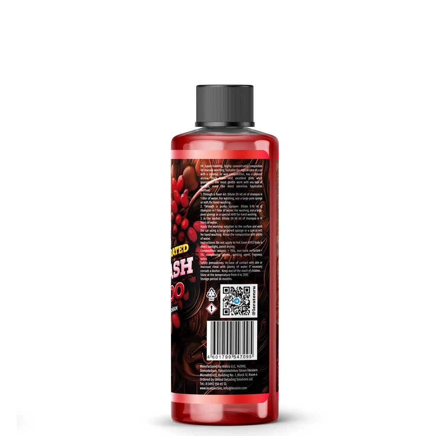 Суперконцентрированный шампунь для ручной мойки LERATON A3 HANDWASH SHAMPOO BARBERRY 473мл