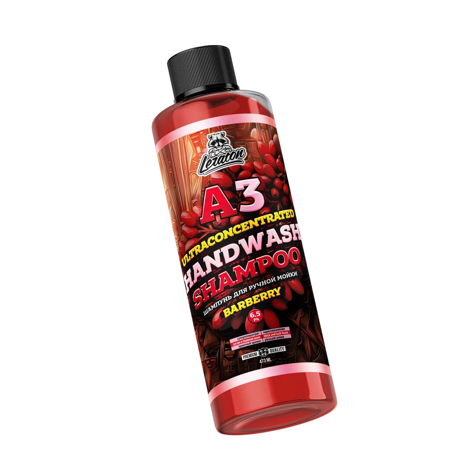 Суперконцентрированный шампунь для ручной мойки LERATON A3 HANDWASH SHAMPOO BARBERRY 473мл