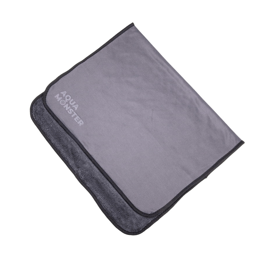 Au-2416 AQUA MONSTER Микрофибровое полотенце 50*80 см, чёрное, 600гр/м2 для сушки авто
