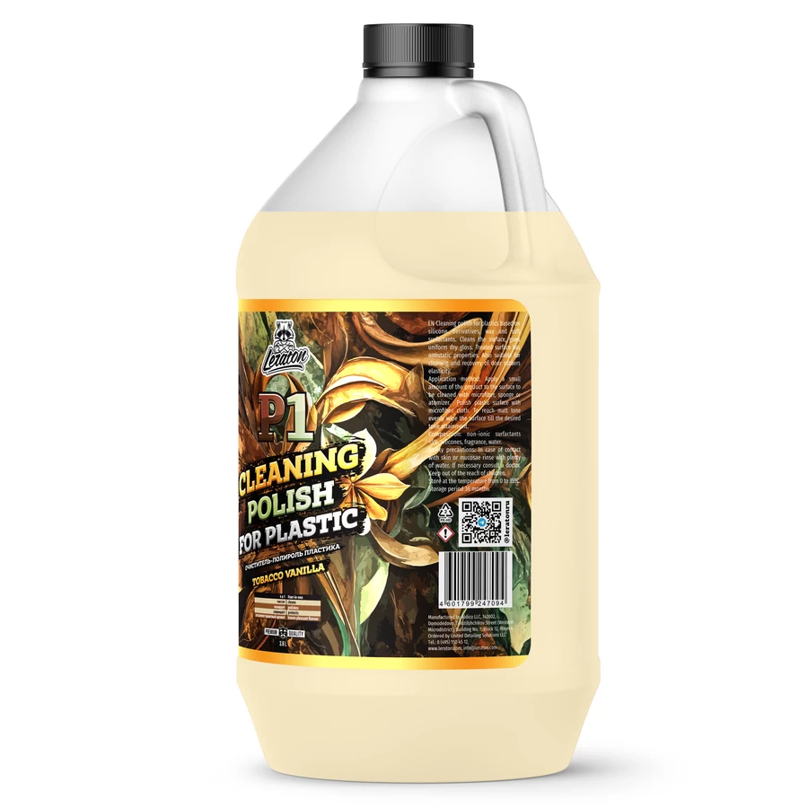 Очиститель-полироль пластика LERATON P1 TOBACCO VANILLA 3,8л