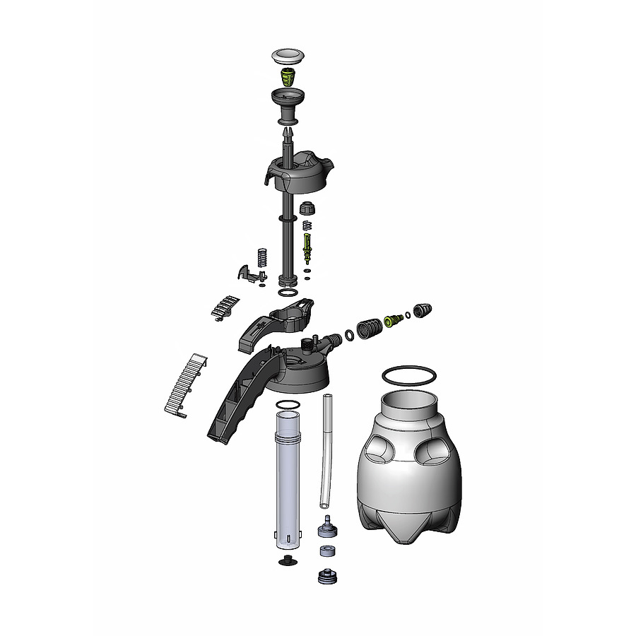 S082.102 Ручной чёрный помповый опрыскиватель Industry ergo Acid line 1500 (Viton)