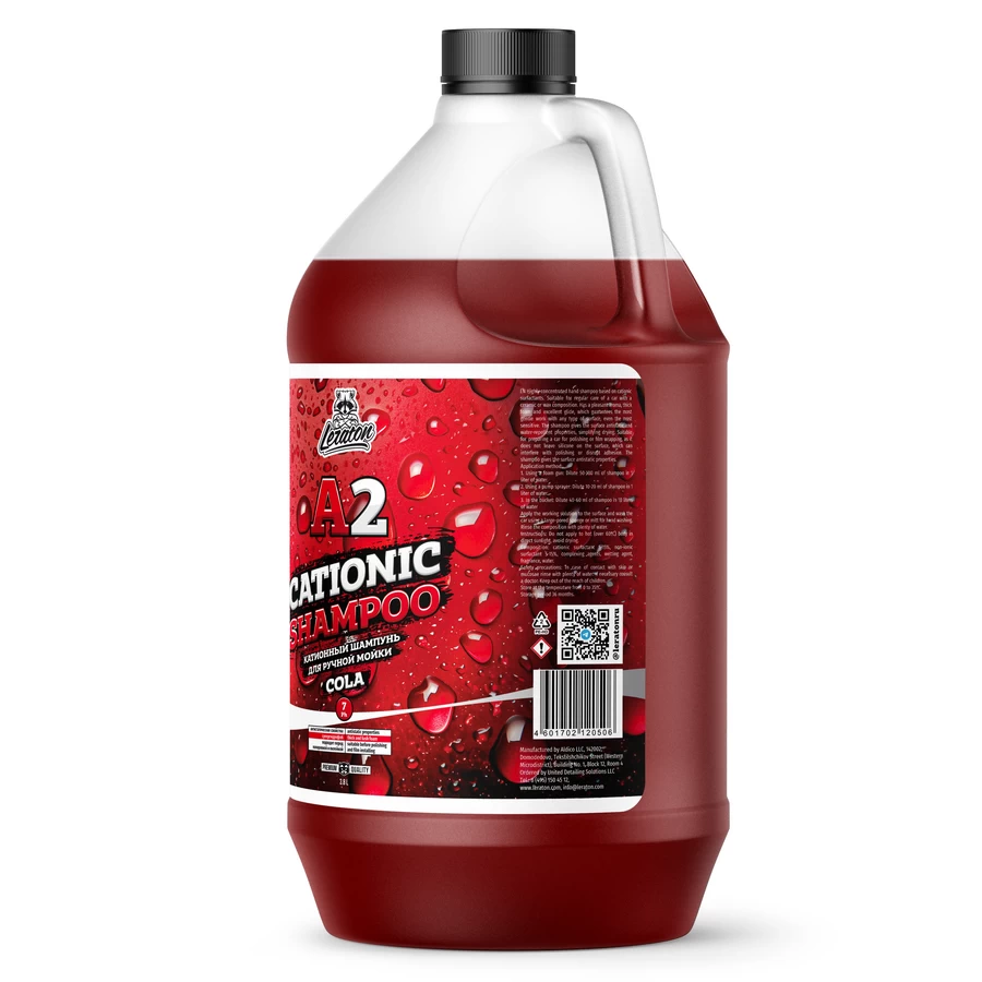 Катионный шампунь для ручной мойки LERATON CATIONIC SHAMPOO COLA A2 3,8л