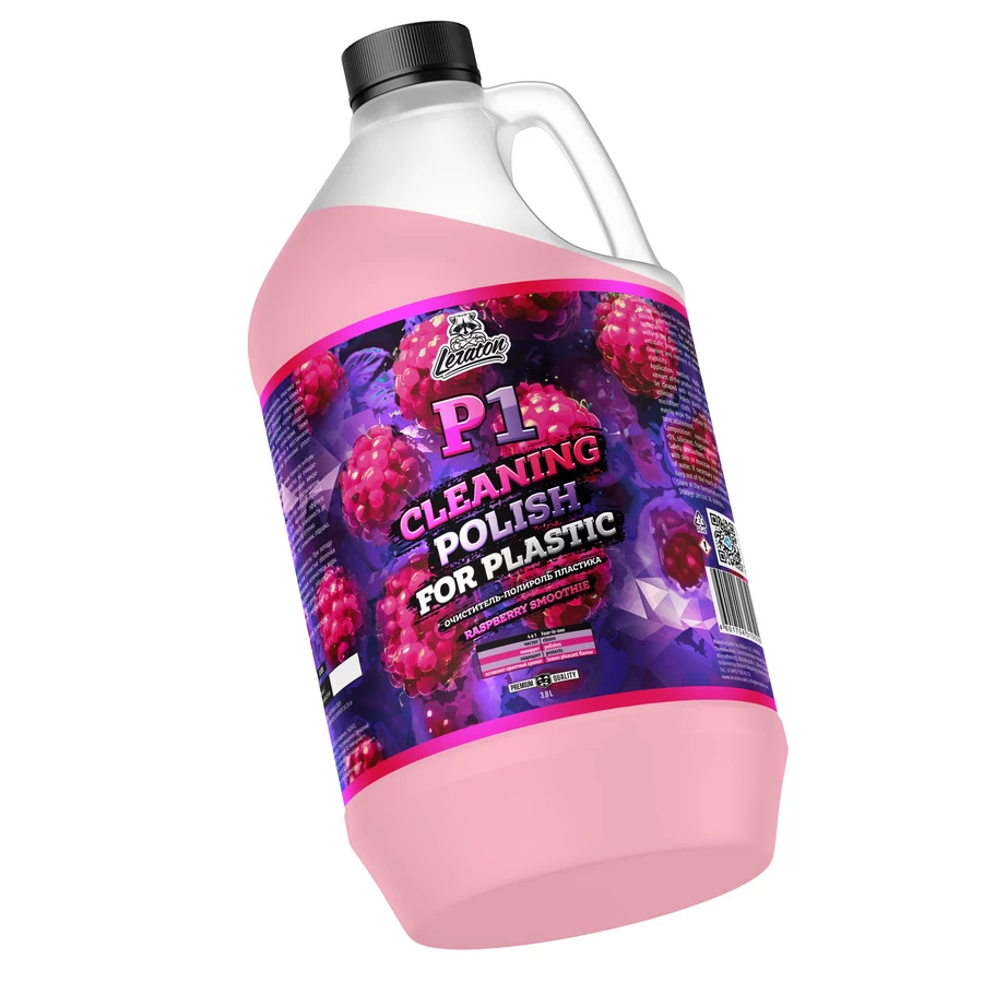 Очиститель-полироль пластика LERATON P1 RASPBERRY SMOOTHIEL 3,8л