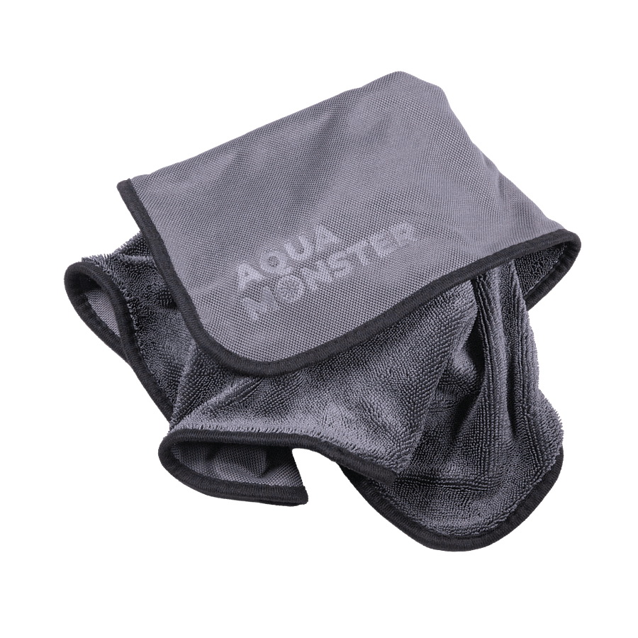 Au-2417 AQUA MONSTER Микрофибровое полотенце 60*90 см, чёрное, 1000гр/м2 для сушки авто