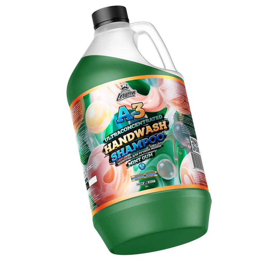 Суперконцентрированный шампунь для ручной мойки LERATON A3 HANDWASH SHAMPOO MINT GUM 3,8мл